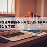 苹果手机通知栏拉不下来怎么办（苹果手机通知栏怎么在下面）